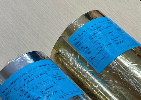 Good price سرعة الطباعة فيلم BOPP / PET 25μm × 2000m مع طبقة معدنية مزدوجة عاكسة فائقة ومستوى الالتصاق الانترنت